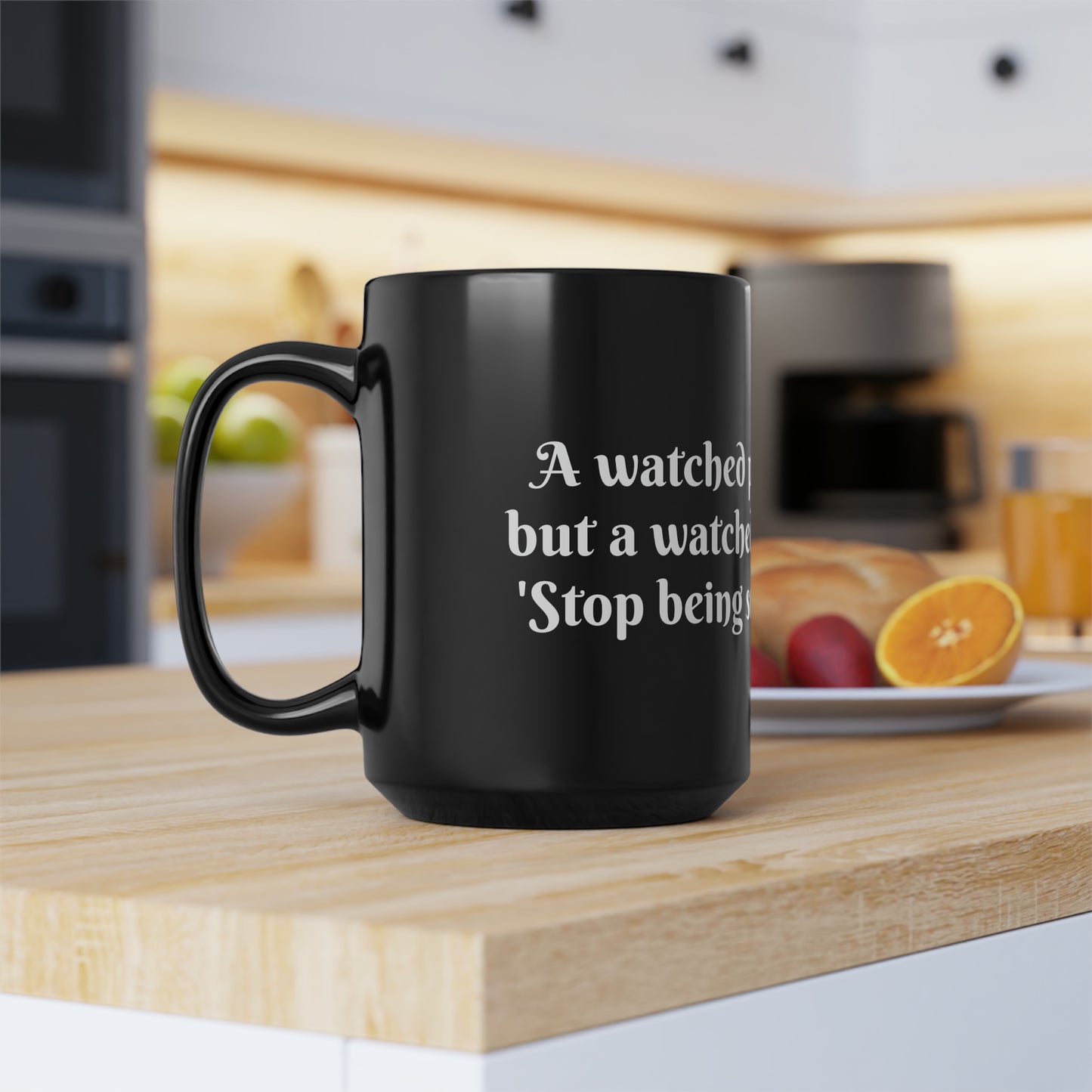 "Thirsty Watcher" 15oz Black Mug