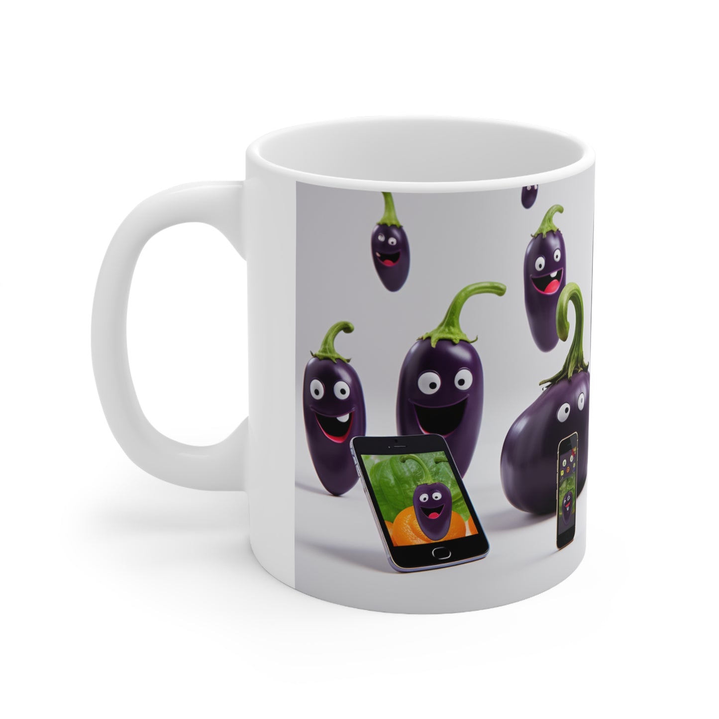 "Eggplants in a Group Chat" Ceramic Coffee Mug - 11oz