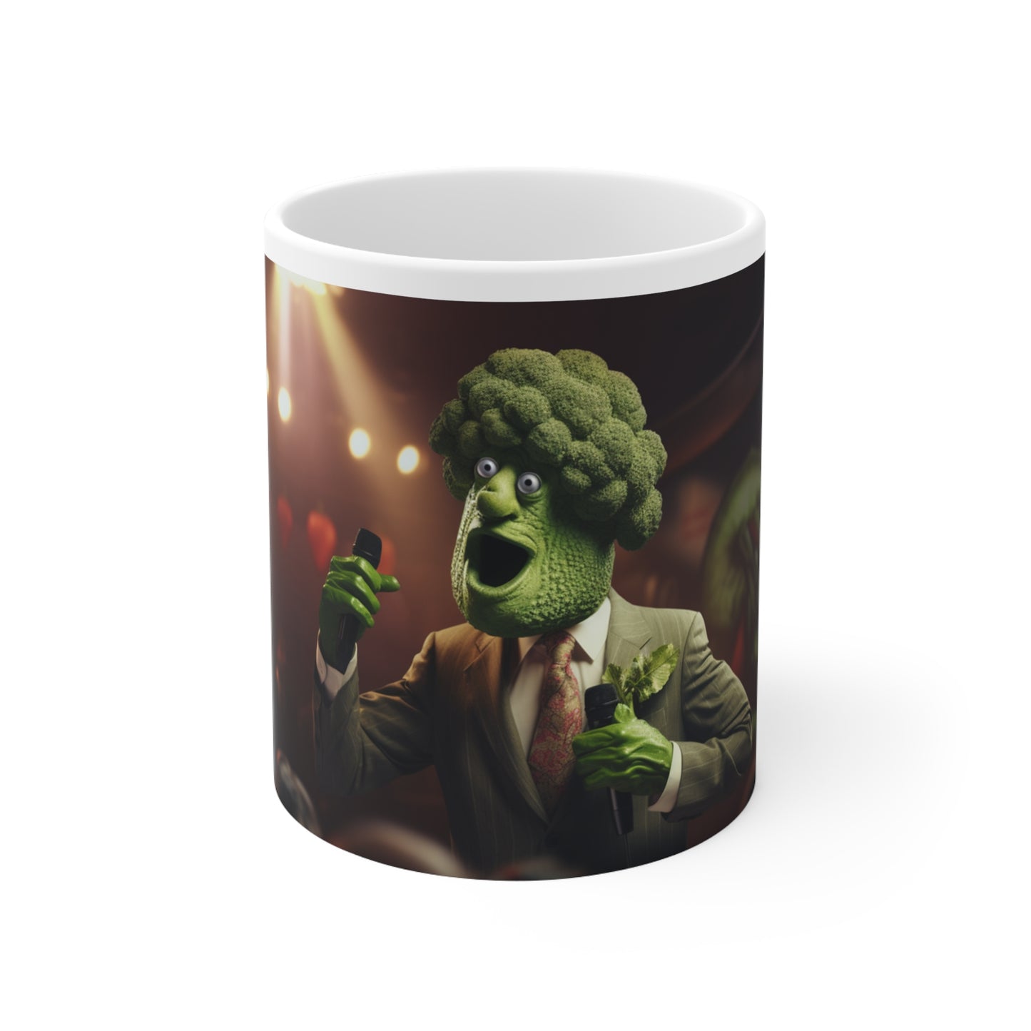 "Broccoli Broadcast" Ceramic Coffee Mug - 11oz