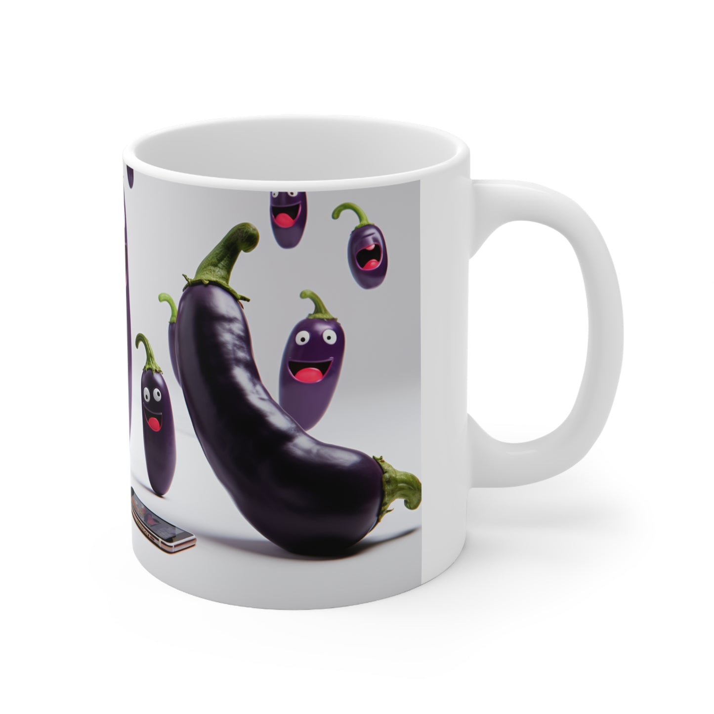 "Eggplants in a Group Chat" Ceramic Coffee Mug - 11oz